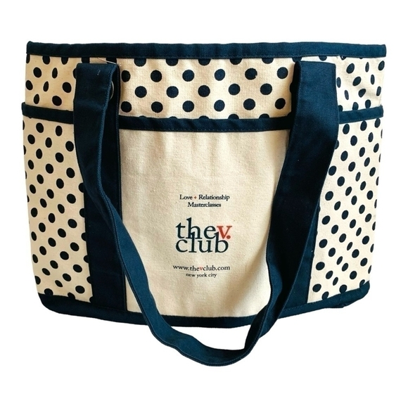 Shopping BAG Blue White Polka Dot Tote Bag Canvas Shopper Travel Bag Beach Bag - Picture 2 of 4